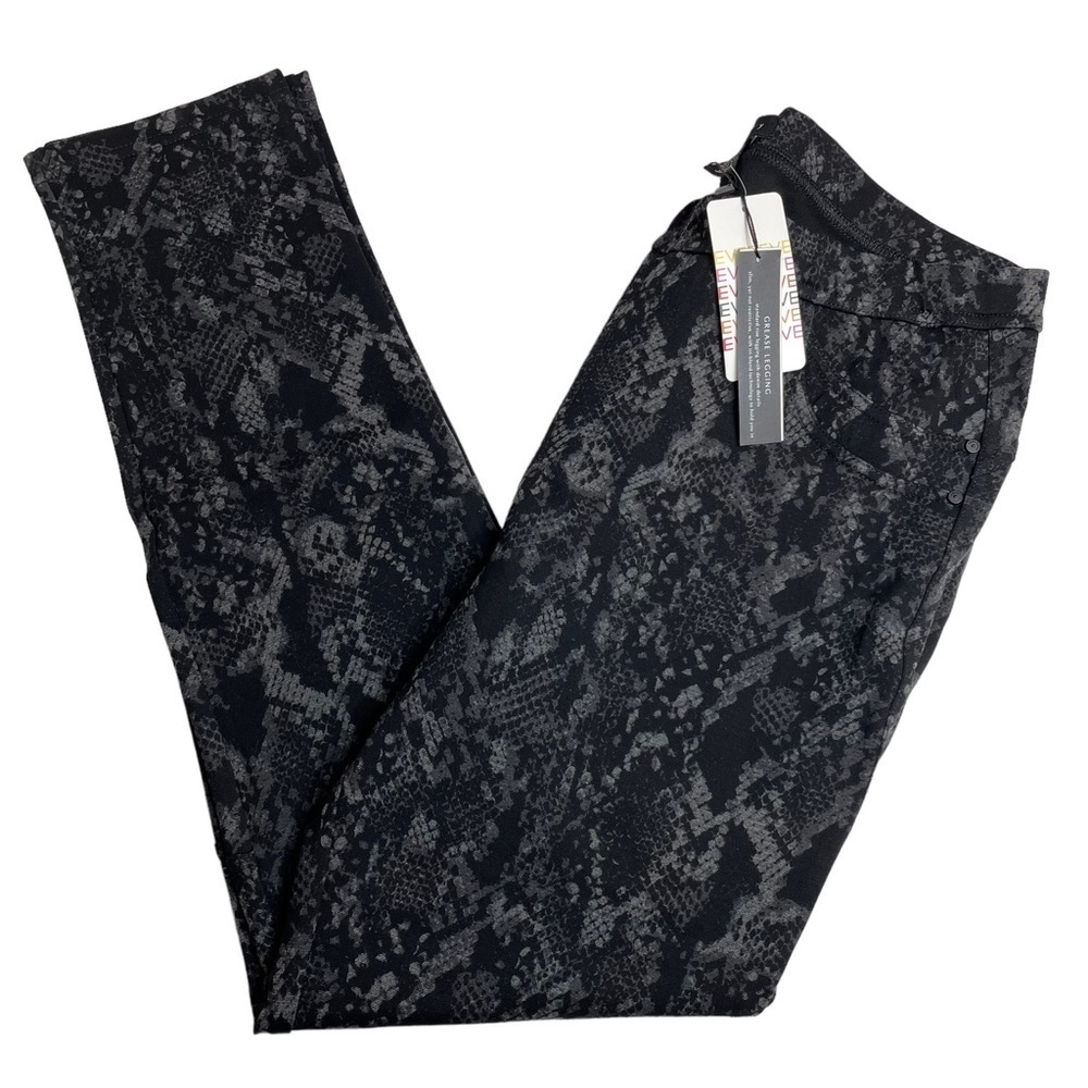 Sanctuary Grease Leggings Black Grey Snake Print Size XXL New - Picture 1 of 8